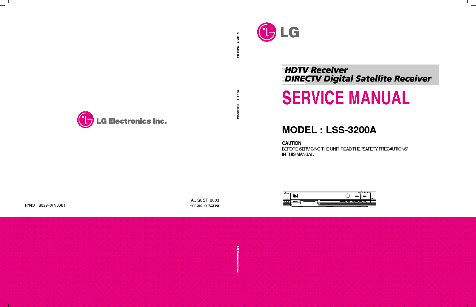 LG LSS-3200A service manual