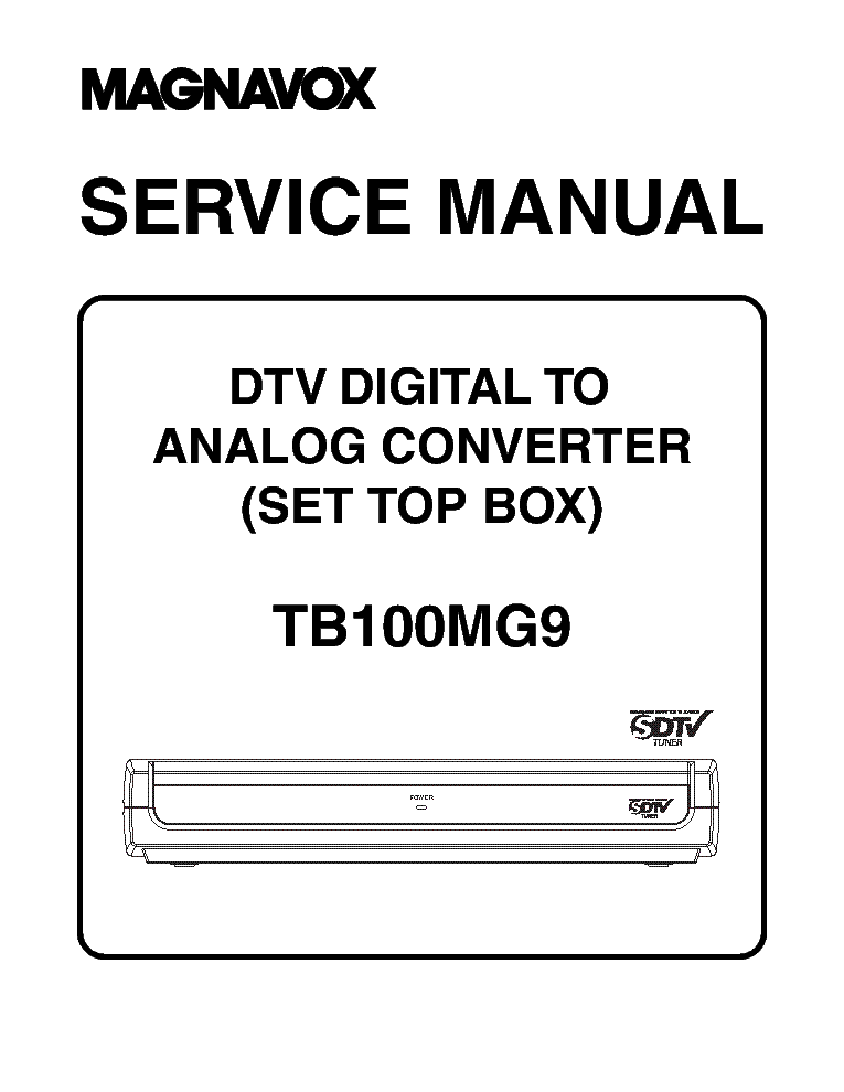 MAGNAVOX WT101 Service Manual download, schematics, eeprom, repair info