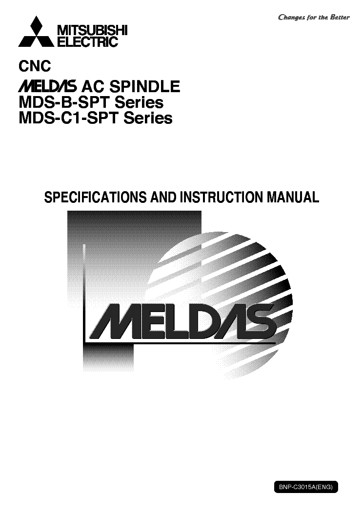 MITSUBISHI MELDAS MDS-B-SPT MDS-C1-SPT SERIES AC-SPINDLE SPECIFICATION ...