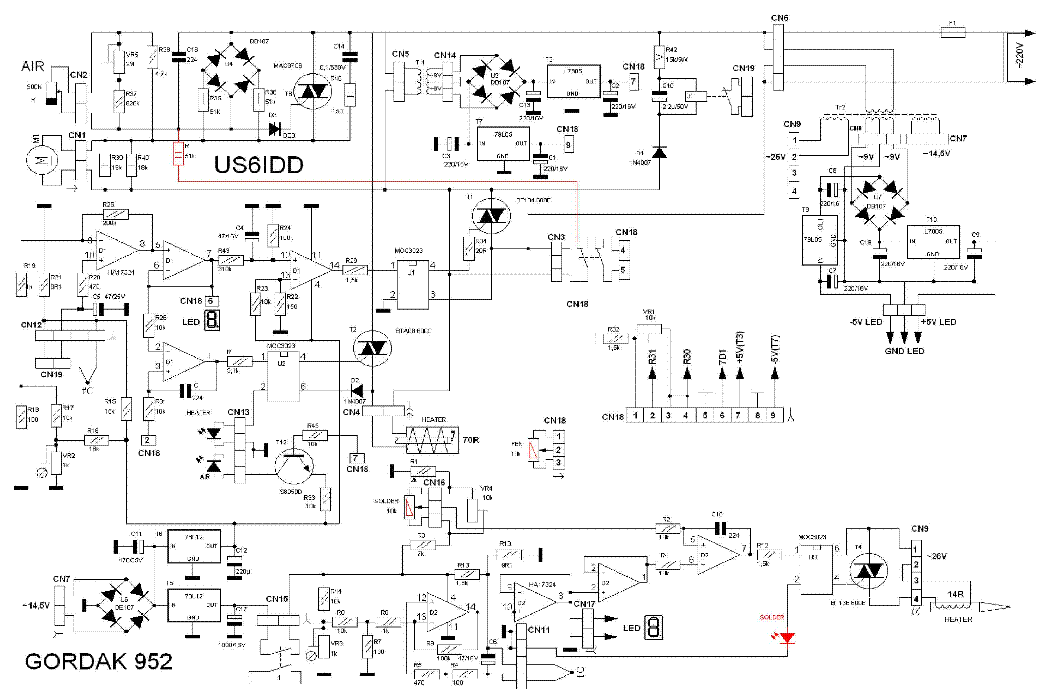GORDAK 952 SOLDERING STATION SCH service manual