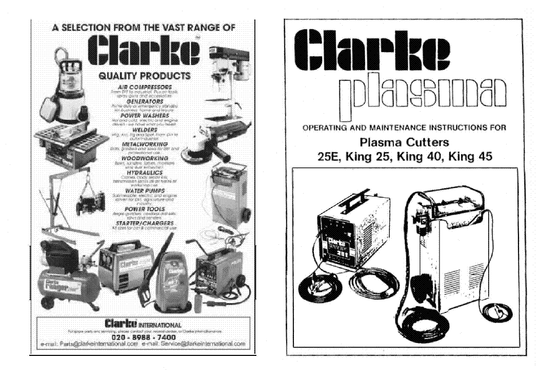Clarke Plasma King 55 Manual