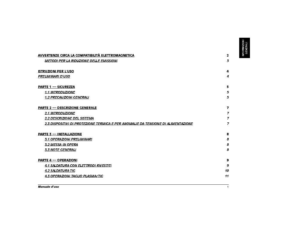 EP SYSTEM EPS ENERGIA 80,100,130 FIDATY 1400,1500,1600,1800 CYCLE 60 SPECIAL 60 BIGTRE 200,300,500 TOPTIG 160,220 PLASMA 40,60 INSTRUCTION MANUAL service manual (2nd page)