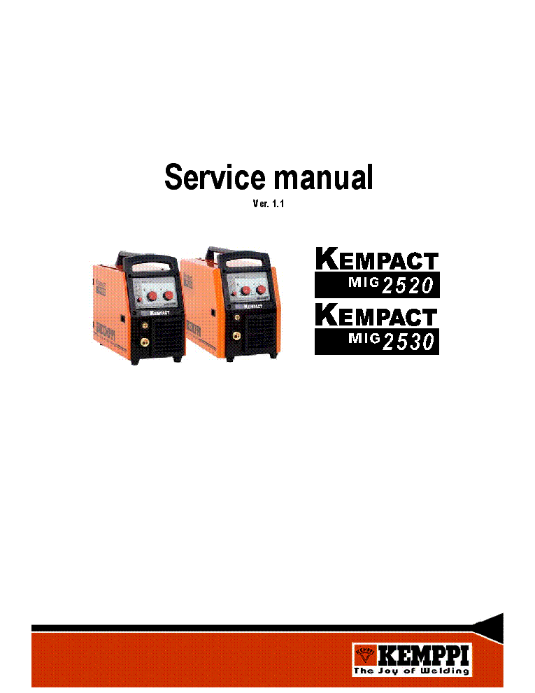 KEMPPI KEMPACT MIG 2520 MIG 2530 VER1.1 SERVICE MANUAL service manual