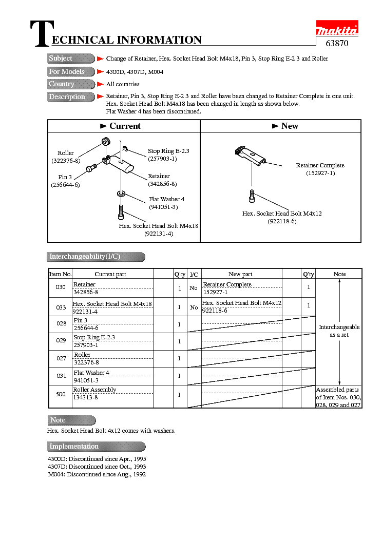 MAKITA 63870-WW-1 Service Manual download, schematics, eeprom, repair ...