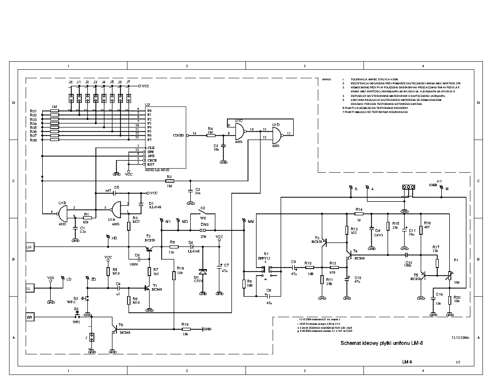 DOMOFON UNIFON LM-8 SHM CD40103 CD40102 CD4093 Service Manual download ...