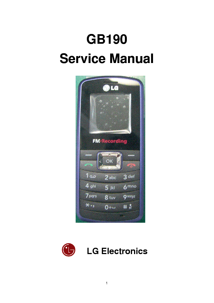 LG GB190 SML service manual