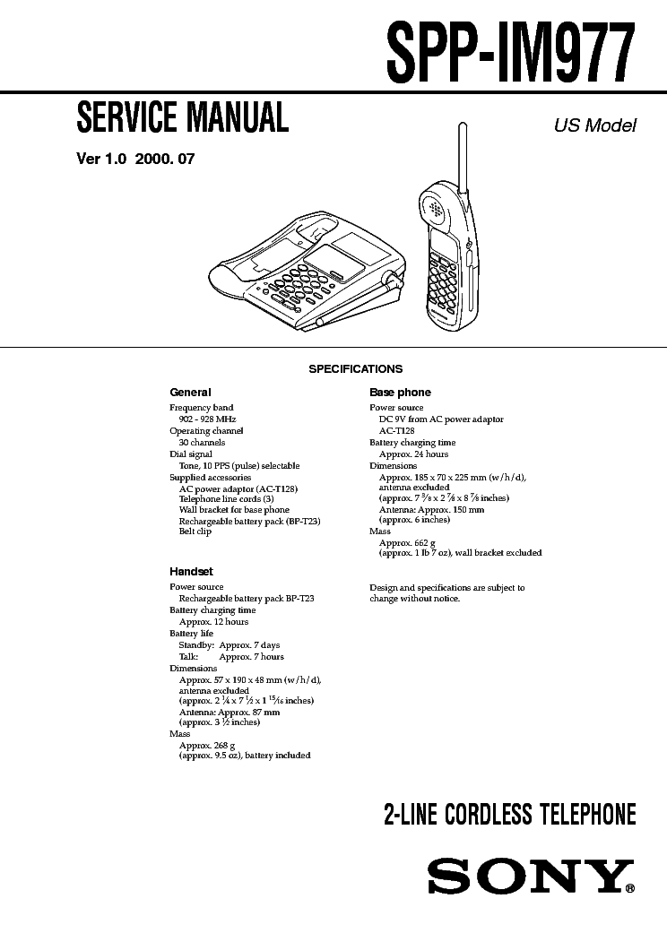 SONY SPP-IM977 service manual