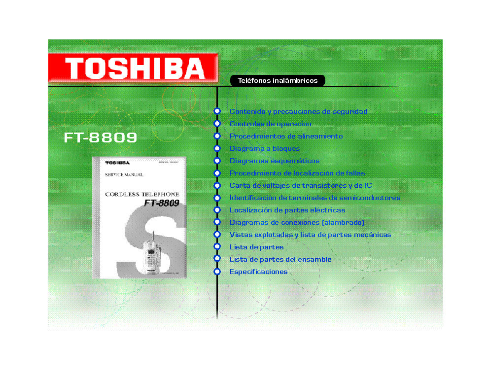 TOSHIBA FT8809 service manual