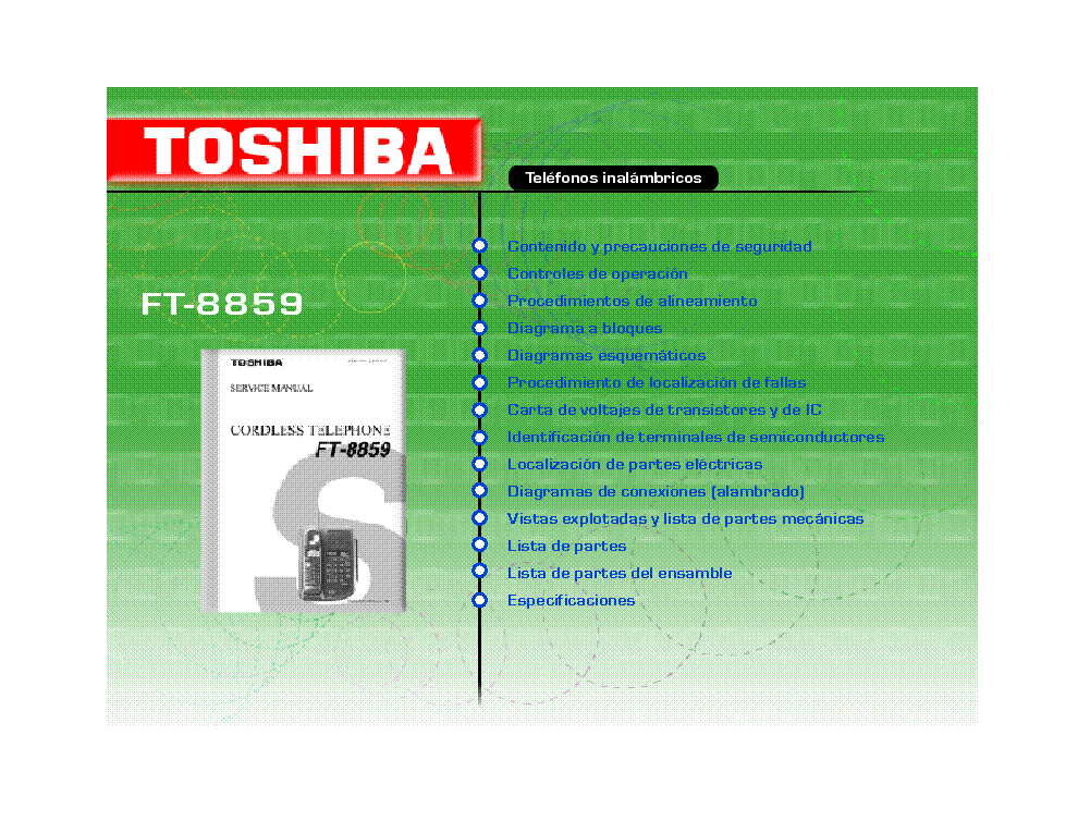 TOSHIBA FT8859 service manual