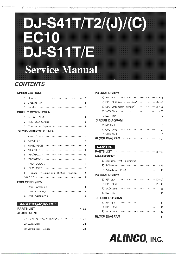 Specifications of the Alinco DJ S11T