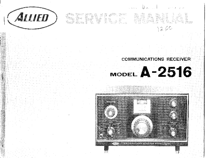 ALLIED RADIO MODEL A-2516 COMM RECEIVER service manual