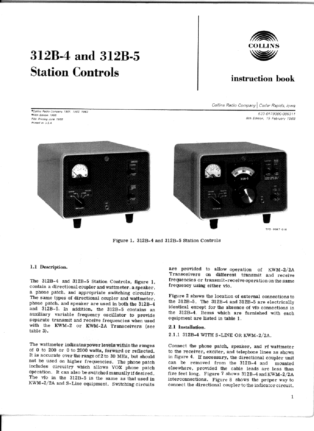 COLLINS 312B-4, 312B-5.PDF STATION CONTROLS Service Manual