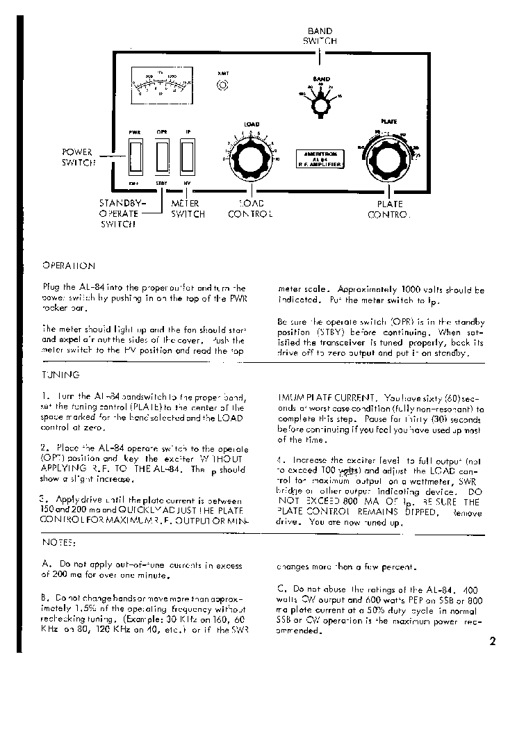 AMERITRON AL84 1.522MHZ 400W RF PA SM.DJVU Service Manual download