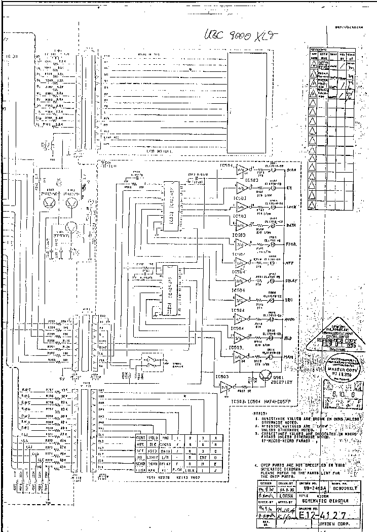 UNIDEN BC9000XLT Service Manual download, schematics, eeprom, repair