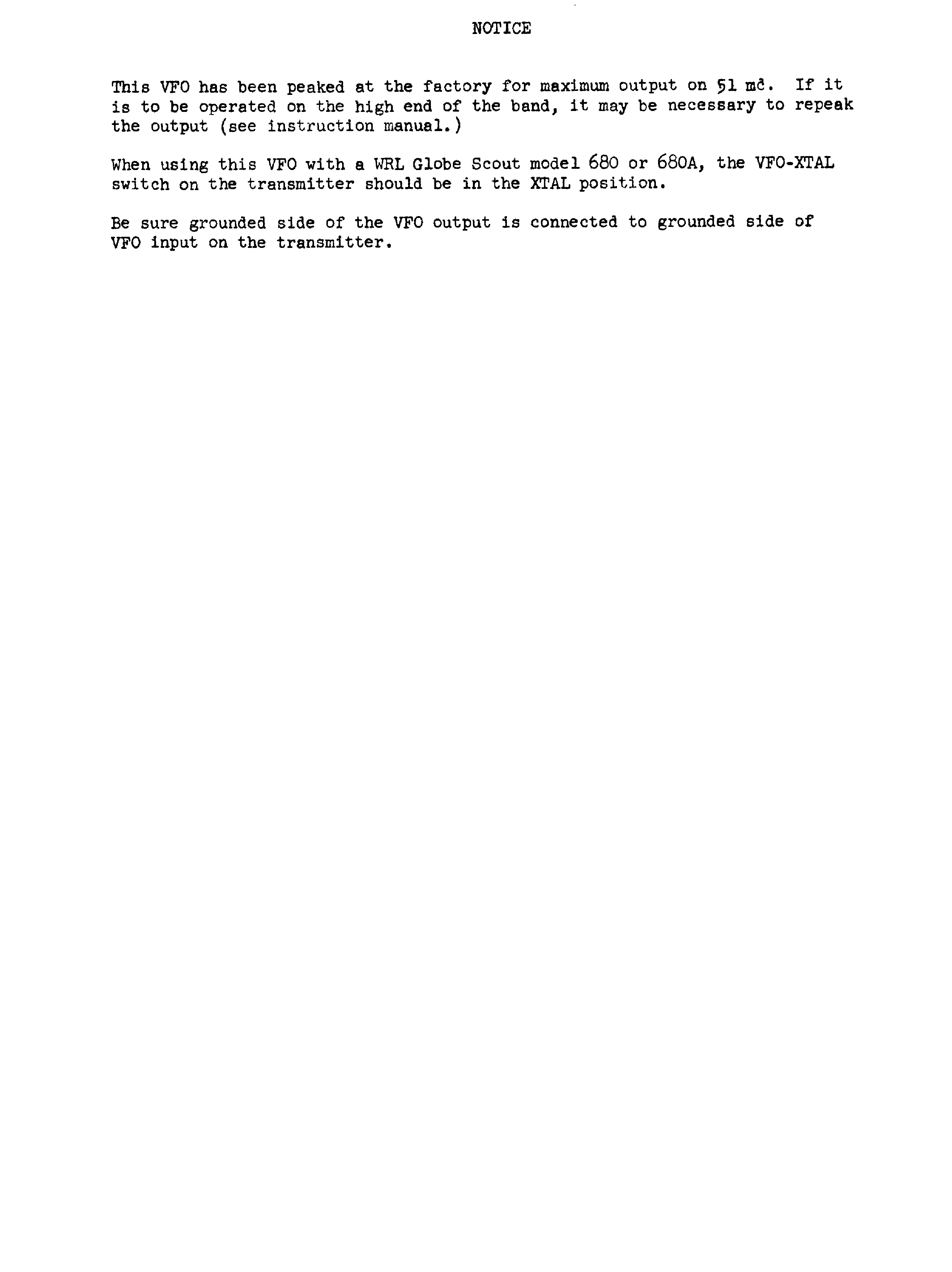 WRL-ELECTRONICS 666 8,33-9,00 50-54 MHZ VFO GLOBE CHAMPION 1957 SM service manual (2nd page)
