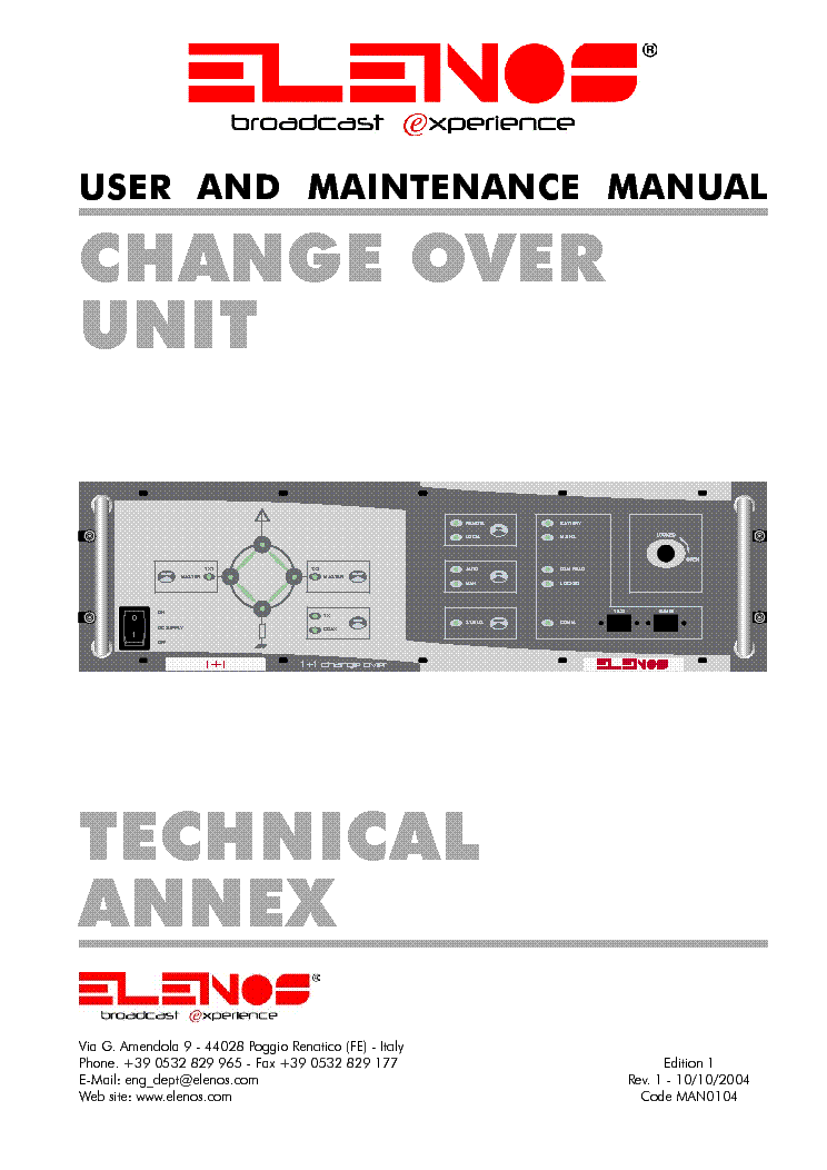 ELENOS ECHOS2 Service Manual download, schematics, eeprom, repair info