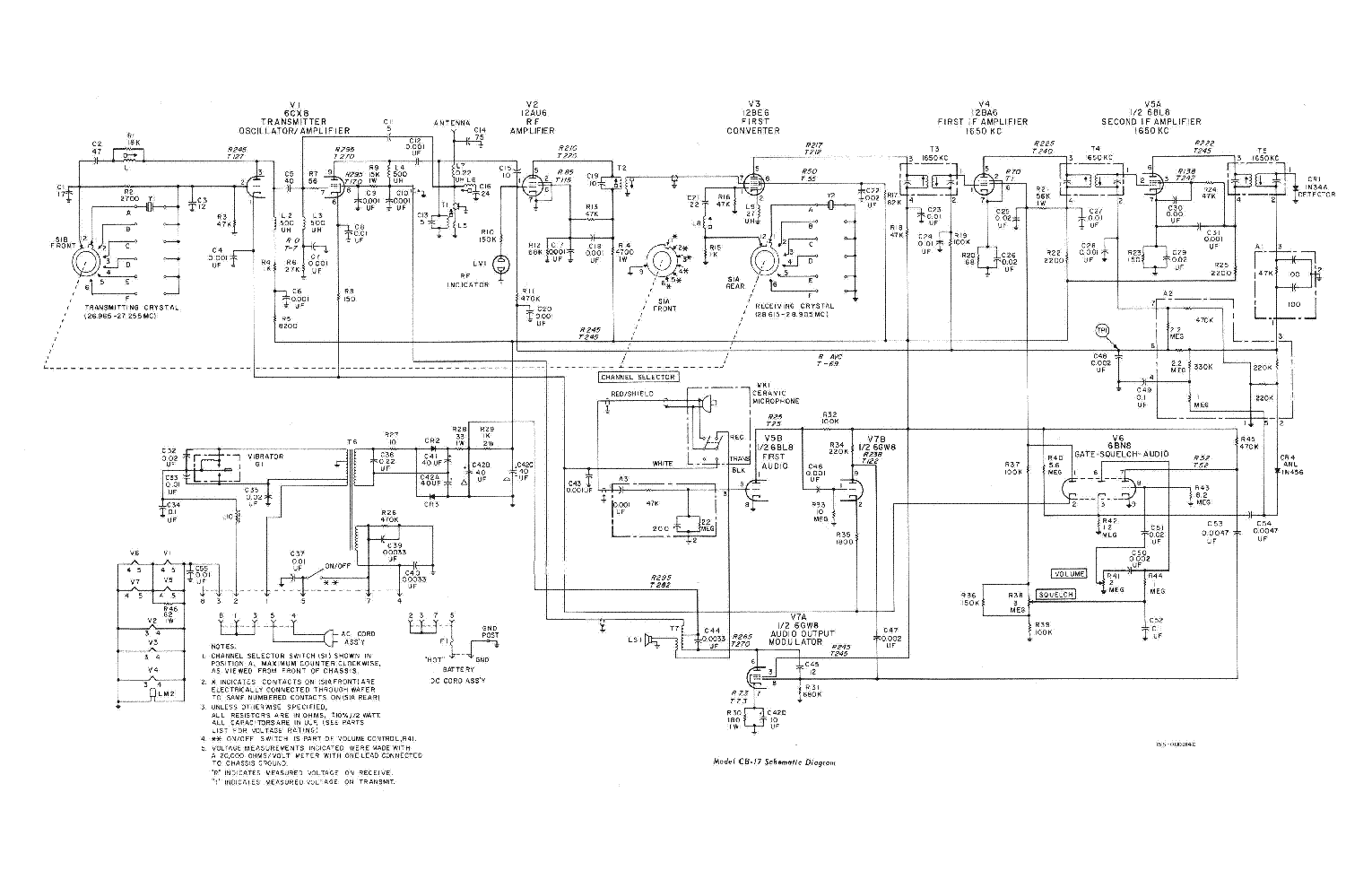 HALLICRAFTERS CB17 SCH service manual