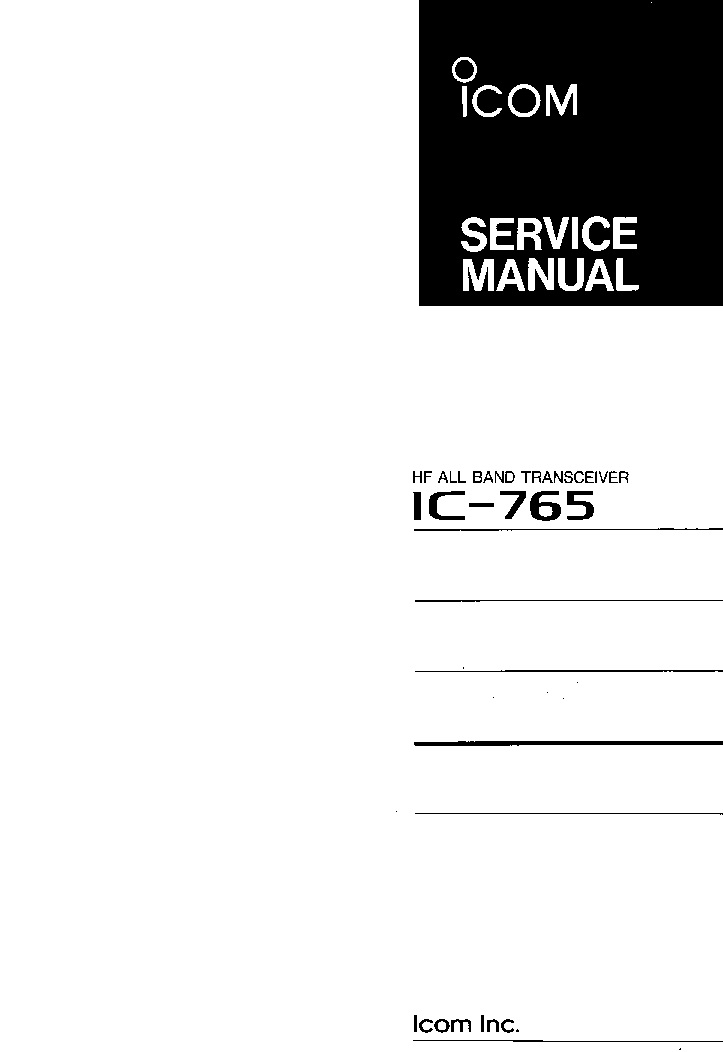 ICOM IC-765 IC-760PRO TRANSCEIVER HIGH-QUALITY SCAN SERVICE MANUAL service manual
