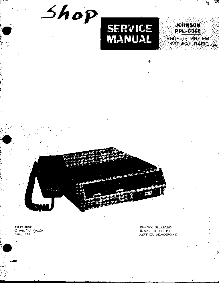 JOHNSON PPL-6060 SM service manual