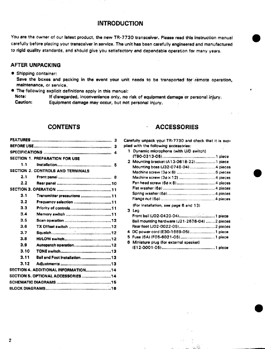 KENWOOD TR-7730 SM service manual (2nd page)