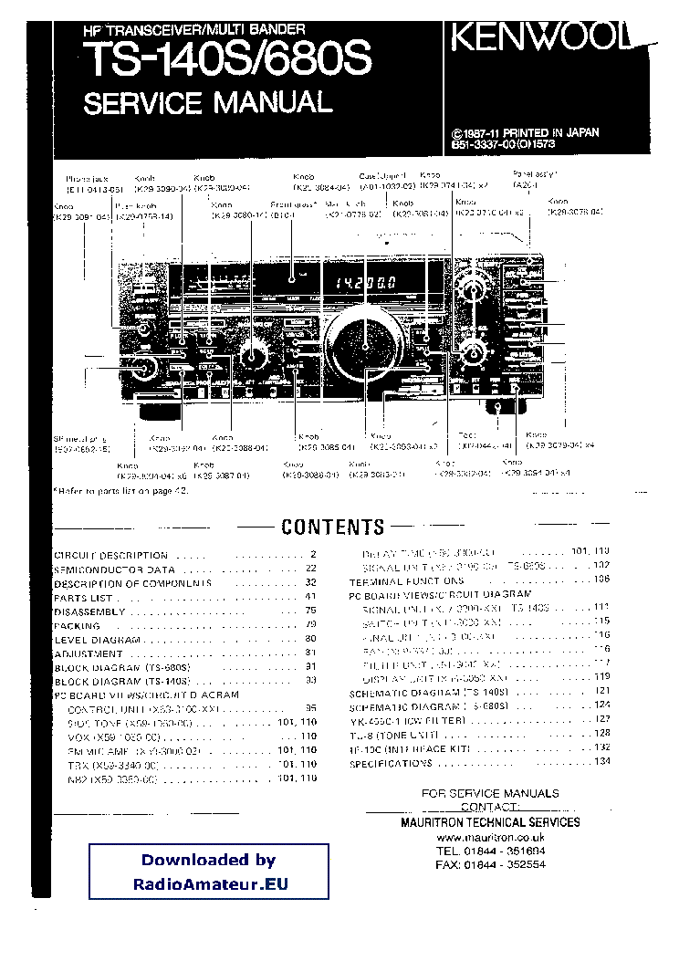 KENWOOD TS140S-680S service manual (1st page)