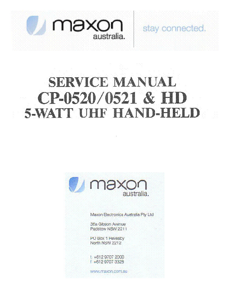 MAXON CP-0520 CP-0521 SM service manual (1st page)