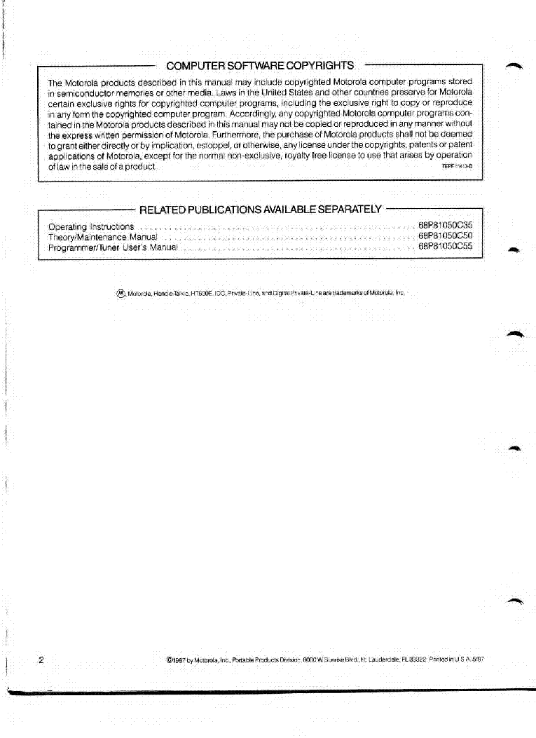 MOTOROLA HT600E HANDIETALKIE Service Manual download, schematics