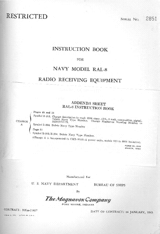 RCA RAL RECEIVER HF service manual
