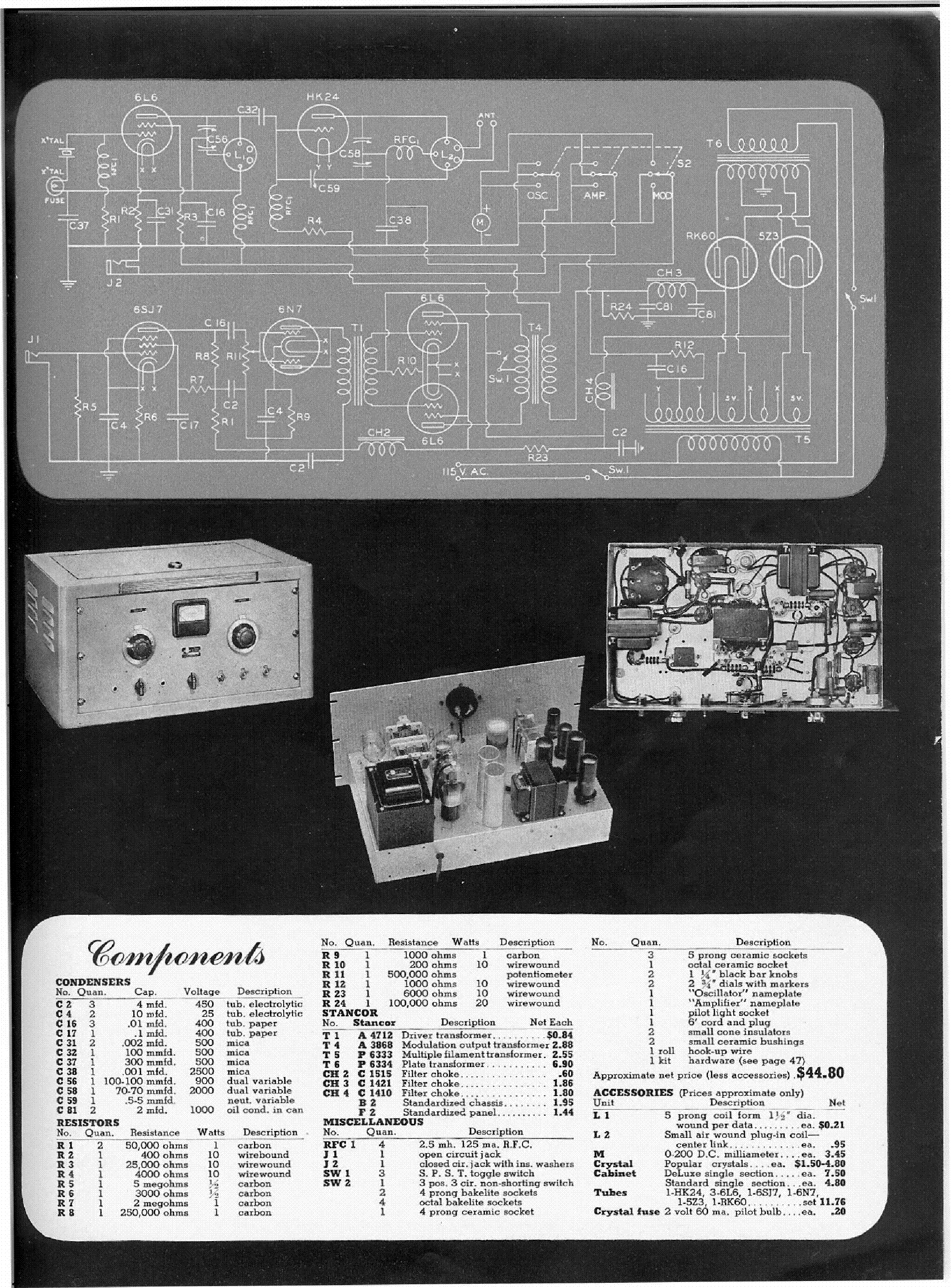 STANCOR MODEL 60P TRANSMITTER service manual
