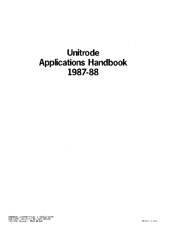 UNITRODE APPLICATIONS HANDBOOK 1987-1988 service manual (2nd page)
