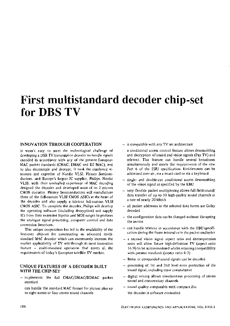 PHILIPS FIRST MULTISTANDARD DECODER FOR DBS TV service manual