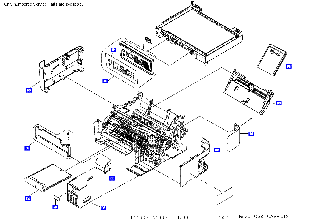 EPSON L5190 L5198 ET4700 PARTS LIST Service Manual download, schematics ...