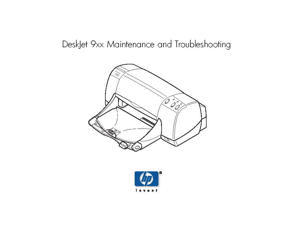 HP DESKJET 9XX MAINTENANCE AND TROUBLESHOOTING GUIDE TR MAINT service manual