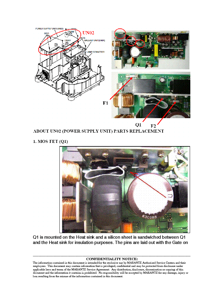 MARANTZ VP11S1 VP11S1L VP11S2 VP11S2L VP15S1 VP15S1L MZ06-041 2ND service manual (2nd page)