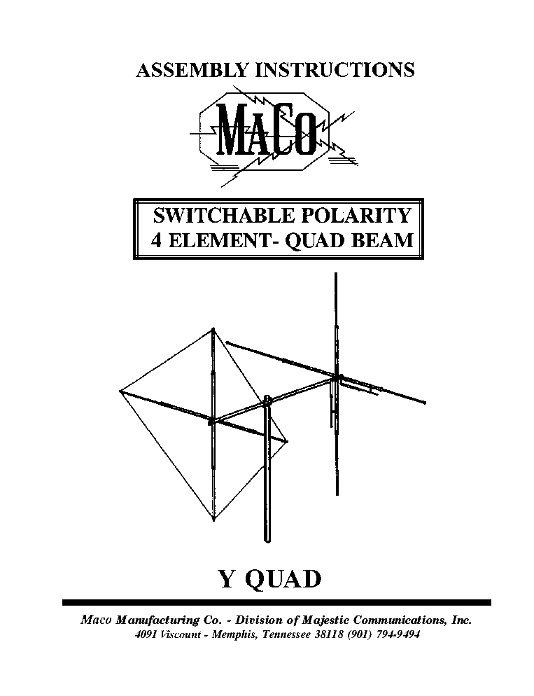 MACO SWITCHABLE POLARITY 4 ELEMENT QUAD BEAM Y QUAD MANUAL service manual (1st page)