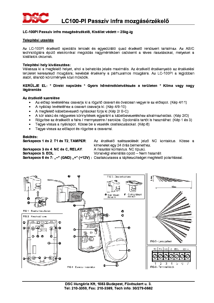 DSC LC100 PI INFRA TELEPITESI UTASITAS service manual (1st page)