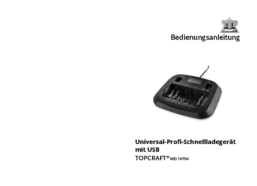 TOPCRAFT MD 16704 CHARGER USER MANUAL service manual (1st page)