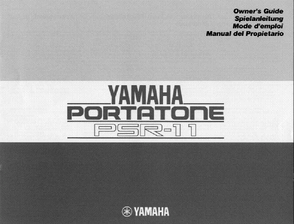 YAMAHA PSR11 KEYBOARD USER MANUAL Service Manual download, schematics