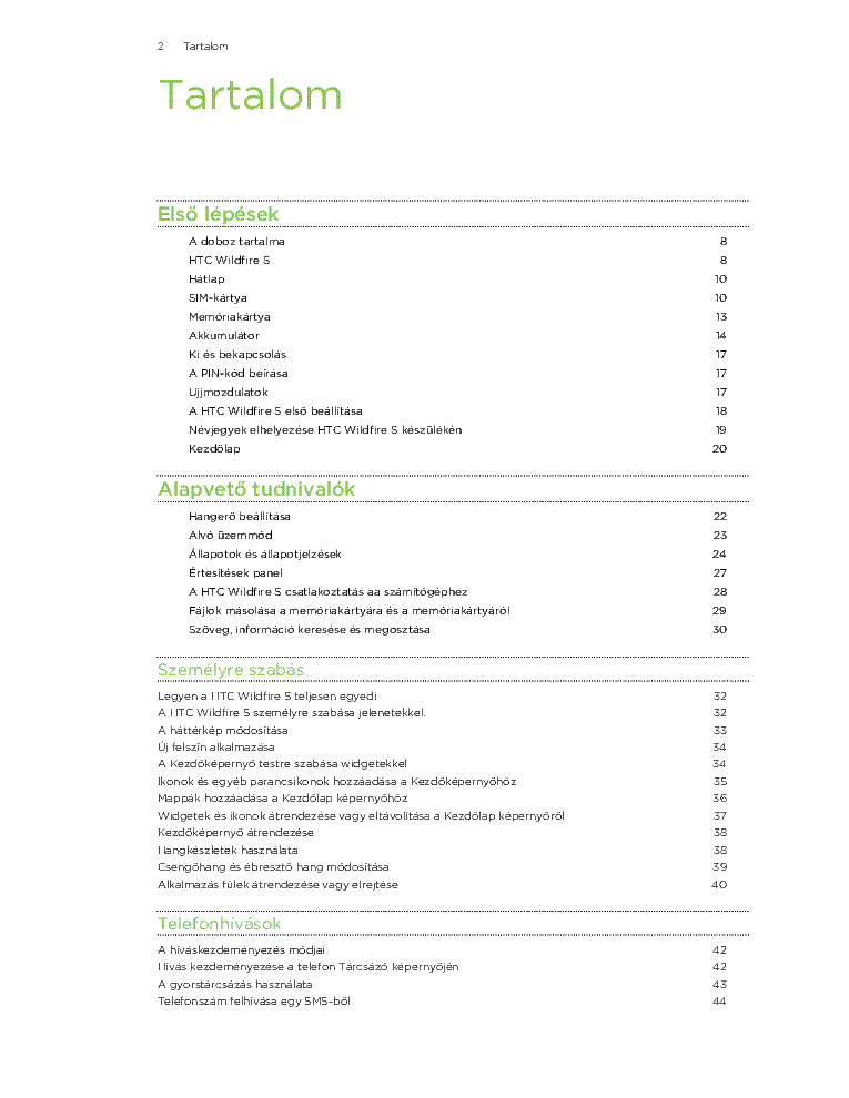 HTC WILDFIRE S USERMANUAL HU Service Manual download, schematics