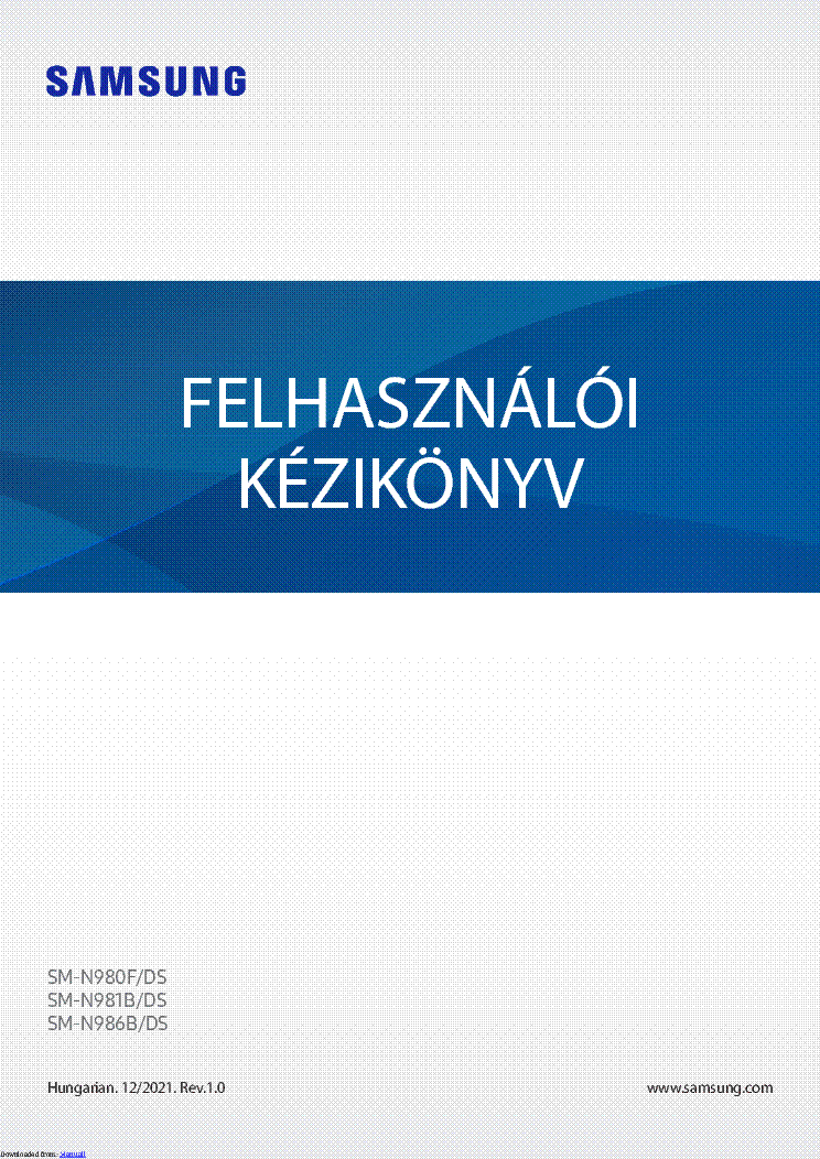 SAMSUNG GALAXY NOTE 20 4G NOTE 20 5G NOTE 20 ULTRA SM-N980F SM-N981B SM-N986B USERMANUAL HU service manual (1st page)