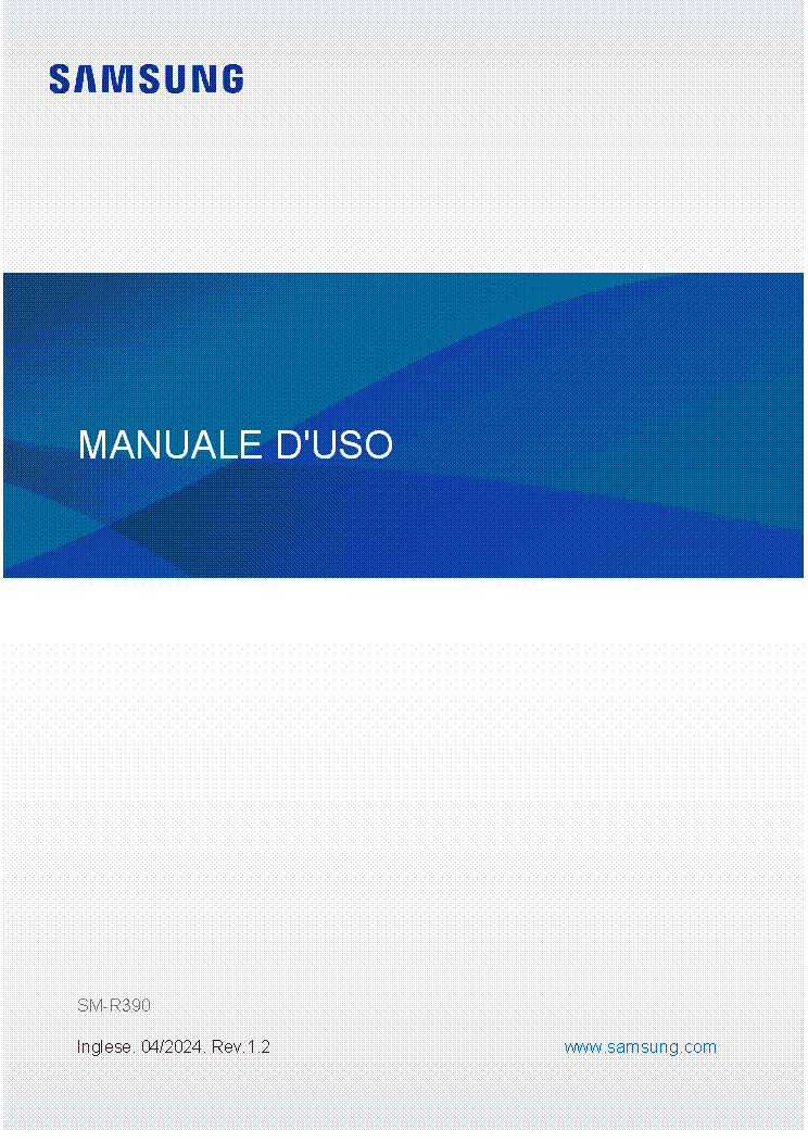 SAMSUNG GALAXY FIT 3 SMART WATCH SM-R390 ITA USER MANUAL service manual (1st page)