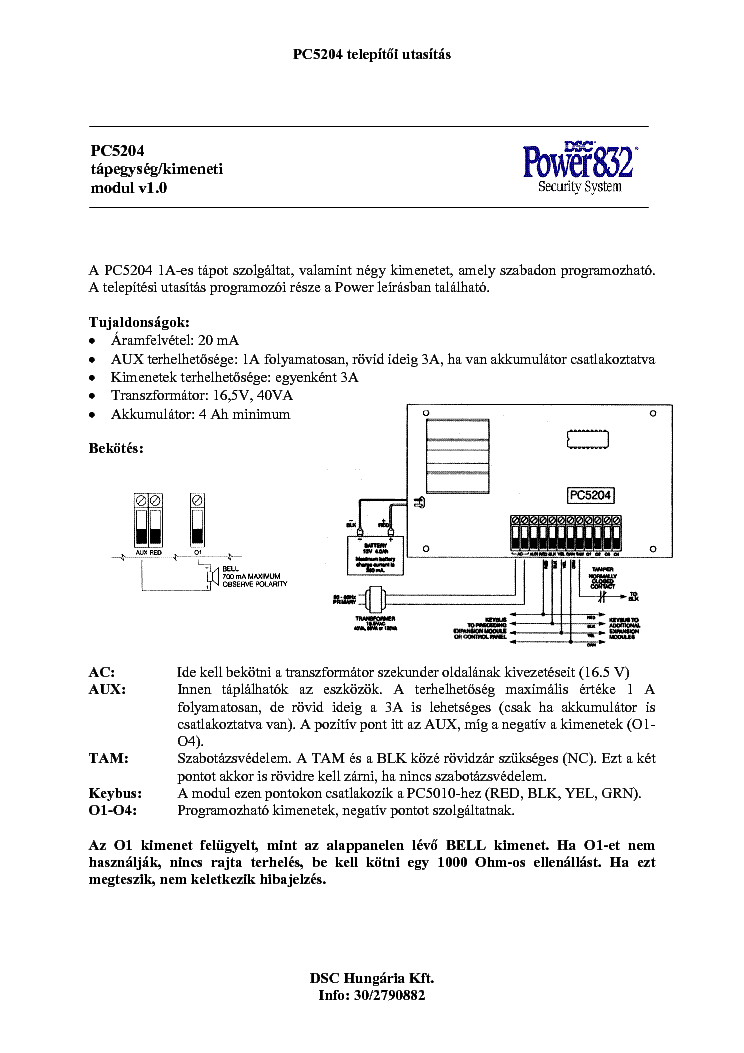 Dsc pc link usb cable