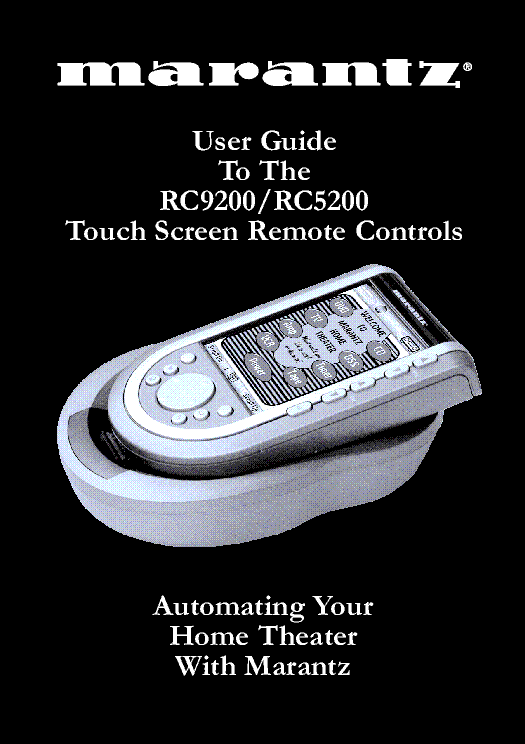 MARANTZ RC9200 USER GUIDE service manual