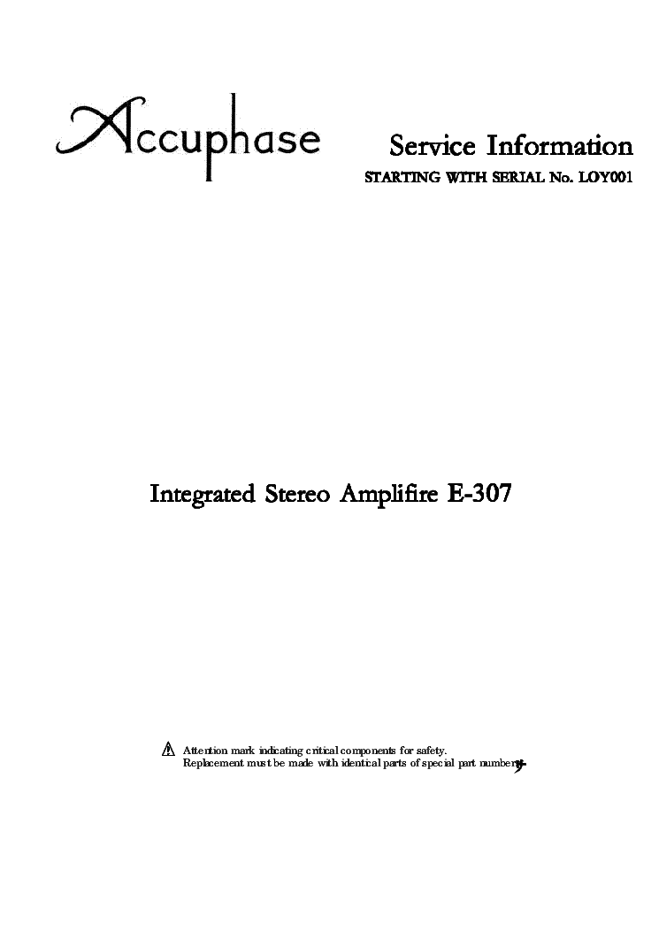 Accuphase E 307 Service Manual Download Schematics Eeprom Repair Info For Electronics Experts