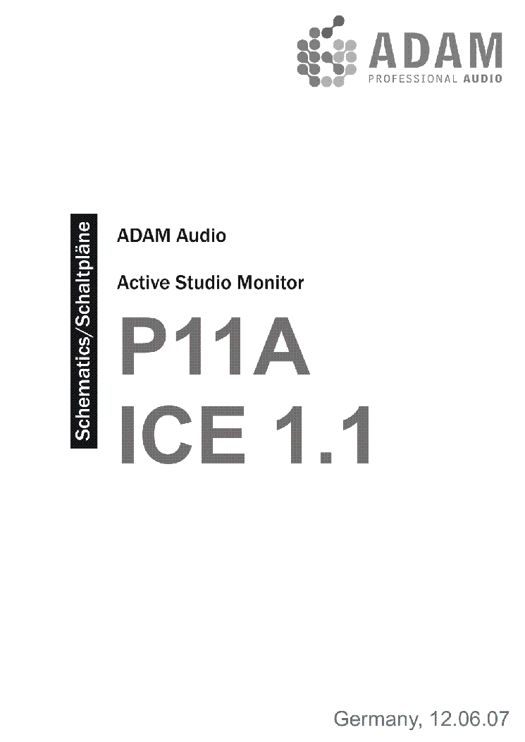 ADAM AUDIO P11A ICE 1.1 POWER VERSION ACTIVE STUDIO MONITOR SCH service manual (1st page)