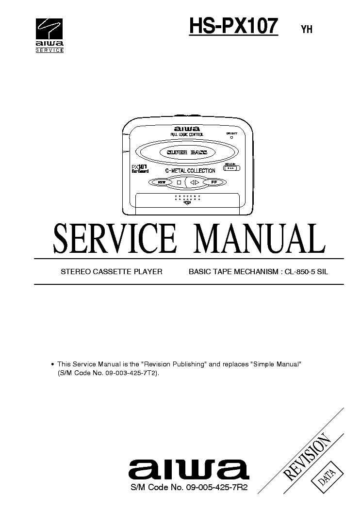 AIWA HS PX107 PARTS SERVICE Service Manual Download Schematics Eeprom 