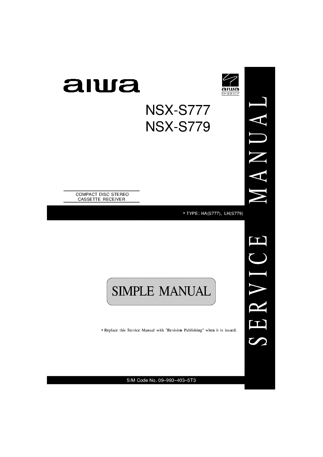 AIWA NSX-S777 NSX-S779 service manual (1st page)