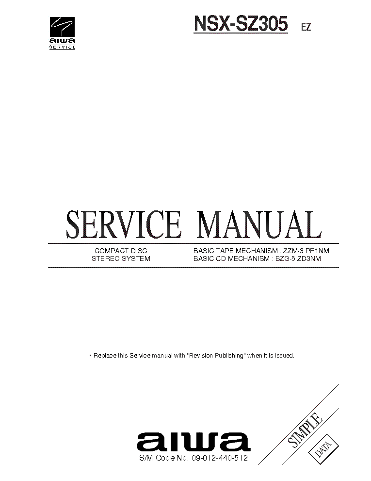 AIWA NSX-SZ305 Service Manual download, schematics, eeprom, repair