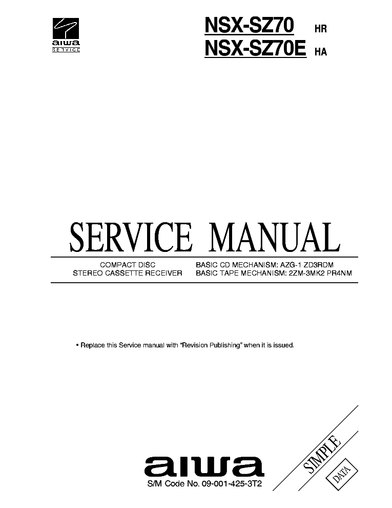 AIWA NSX-SZ70 NSX-SZ70E service manual