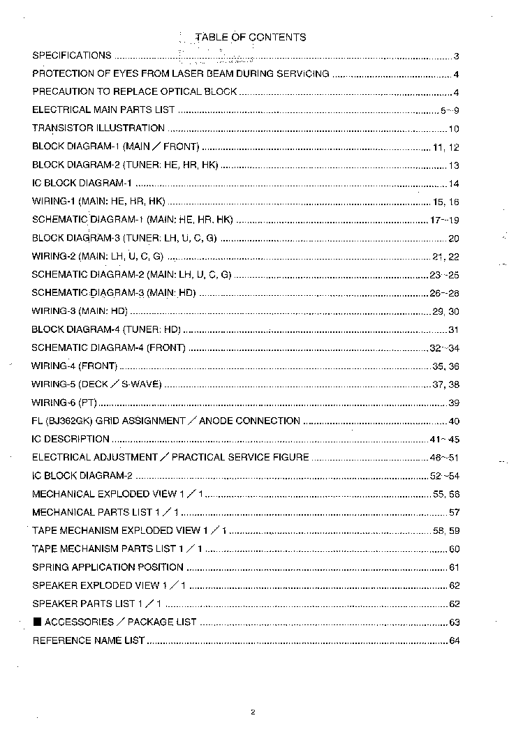AIWA NSX-V50,V52,V54 V51G service manual (2nd page)